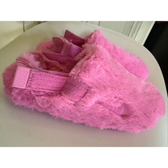 Nike Women's Calm SE Fuzzy Fur Cozy Slip On Slides Mules Playful Pink Size 5 - Picture 10 of 15